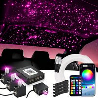 2026 New RGBW 12V 16W 1/2/4 Split Starry Sky Atmosphere Light APP Control Fiber Optic Car Starry Sky Ceiling Roof kits Interior