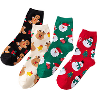 Süße Weihnachts-Cartoon-Frauensocken, lustiger Elch, Schneemann, Weihnachtsmann, bedruckte Socken für Mädchen und Jungen, Kawaii-Geschenke von Weihnachten