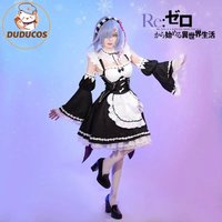 Remm/Ramm Cosplay Costume Anime Cosplay DUDU-R Women Cute Maid Uniform Costume Remm Cosplay