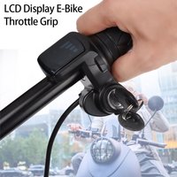 Long Cable Twist Accelerator Scooter Handle E-Bike Throttle Grip With Keys LCD Display Electric Bicycle Handlebar