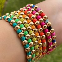 CCGOOD Boho Beach Bracelet for Women Colorful Polymer Clay Heishi Beads Bracelets Jewelry Multi-Colored Summer Stack Pulseras