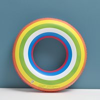 Thick Double Layer Kids Swimming Ring Cross Border Rainbow Inflatable Underarm Swim Ring 60-100cm Children Water Play Supplies