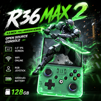 New R36Max2 Retro Gaming Console 4000mAh Retro Handheld Game Console Open Source 128G 22000+ Games Best Boy Gifts