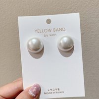 20mm Big Imitation Pearl Round Stud Earrings Minimalist Trend Statement Brincos for Women Geometric Party Wedding Girl Gifts