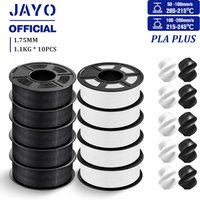 JAYO PLA + Filament 3D 1.75MM 10 rouleaux PLA PLUS Filament d'imprimante 3D soigneusement enroulé Filament d'impression 3D bobine de 1.1kg haute ténacité