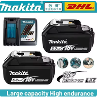 2026 100% Original Makita 18V 6Ah Rechargeable Lithium Battery,High Capacity for Makita Power Tool Battery+charger+drill