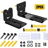 2PCS Adjustable Soundbar Mount Universal Speaker Wall Mount Floating Rack Length Adjustable 3.4''-5.2'' Removable and Lockable