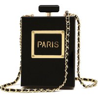 Transparent Perfume Bottle Bag Dinner Party Clutch Bag Leather Chain Crossbody Acrylic Small Square Female Bags Luxury Handbags