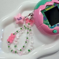 Handmade Cute Beaded Tamagotchi Lanyard Phone Chain Hanging With Lobster Clasp For Tamagotchi Paradise V3 Meets Uni
