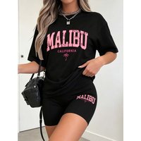 NostaNoir Ladies' Printed Casual Short Sleeve T-Shirt And Shorts Set