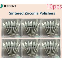 10Pcs Dental Sintered Zirconia Polishers Grinding Coarse Fine Dual Grit Heads for Quick Polishing Zirconia Crystallization Tool
