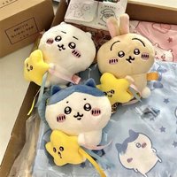 Chiikawa Hachiware Usagi Plush Keychain Cute Anime Star Hugging Plush Doll Soft Stuffed Toy Pendant Gift for Fans