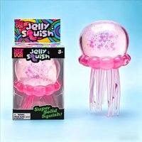 Nee Doh Jelly Squish Jellyfish Squeeze Stress Relief Soft Translucent Glitter Squishy Fidget Toy Anxiety Relief for Kids Adults