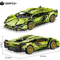 2024 Technical Bugattied Building Blocks Lamborghinis Hypercar Racing Car Model Assemble Vehicle Bricks Toys For Boys Kids Gifts