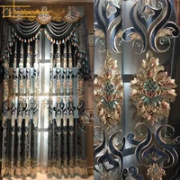 European-style High-end Chenille Hollow Water-soluble Embroidery Window Screen Curtains for Living Room Bedroom Finished Valance