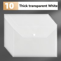 5/10 Pcs/set A4 Transparent File Bag PVC Documents Filing Storage Bag Student Organizer Information Pocket Folders Stationery