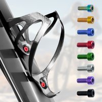 KRSEC 2pcs Bicycle Bottle Cage Screws M5×12mm Ultra-Light Stainless Steel Holder Bolts MTB Road Bicycle Accessories 8 Colors