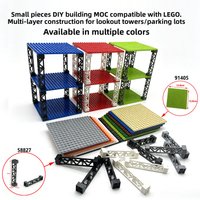 Military Lookout Tower Double Layer Parking Lot 16x16 Points Small Particle Baseplate Column DIY Sower Tower Building Blocks