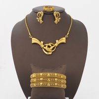 2025 Luxury Necklace Bracelet Earrings Ring For Women Gold Plated Bowknot Shape Jewelry Gifts For Party Wedding
