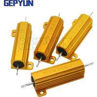 1pcs 50W Aluminum Power Metal Shell Case Wirewound Resistor 0.05 0.1 0.5 1 2 6 8 10 20 200 500 750 800 1K 10K ohm 0.01-100K