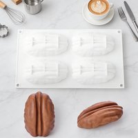 4 Cavity Pecan Silicone Mold Nut Cake Chocolate Pudding Dessert Baking Mold DIY Creative Candle Handmade Soap Mold