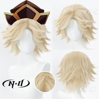 ND Brand Douma Childhood Short Hair Kimetsuu Cosplay Wigs Hair Hairpiece for Comic-con Cosplayer Halloween Costume Party
