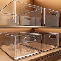 Acrylic Storage Box Long Rectangle Transparent Kitchen Cabinet Organizer Snack Narrow Long Basket Desktop Jewelry Box