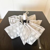 Miffy Kawaii Frosted Transparent Umbrella Students Fully Automatic Portable Cartoon Rabbit Folding Umbrella Girl Birthday Gift