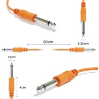 ExcelValley - 6 Pack Multi‑Color - Mono Instrument Guitar Cable Patch Lead TS 6.35mm 1/4" for Eurorack Synthesizer