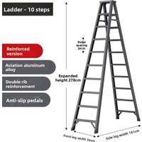 Minimalist Thickened aluminum alloy ladder Household unstacking herringbone ladder Folding ladder Telescopic ladder