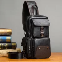 Vintage Luxury Designer Leather Crossbody Bags for Men Messenger Chest Bag Fashion Casual Bag Waterproof PU Single Shoulder Bags