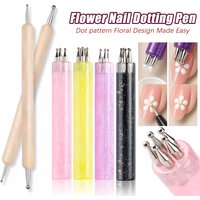 Nail Dotting Pen for Floral Design -Stainless Steel Ball Tip Art Tool for DIY Fingernail Paint Sculpt, Acrylic Markers for Salon