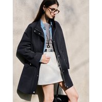 ZIQIAO Petite Size Versatile Casual Long Windbreaker for Women 2025 Spring New Barn Style Green Coat Trench 25ZQ91099