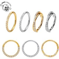 1pcs G23 Titanium Nose Ring 16G Hinged Septum Clicker Segment Ear Tragus Cartilage Helix Daith Lip Body Piercing Jewelry