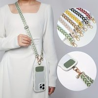 Universal Adjustable Anti Loss Leaf Phone Lanyard For Crossbody Single Shoulder Neck Strap Pearl Pendant Hanging Anti Loss Rope