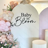 Baby In Bloom Vinyl Sticker Baby Shower Decorations Baby in bloom Backdrop Decal babyshower Party Background Decor