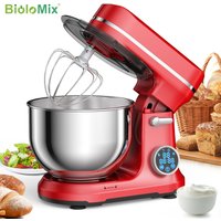 BioloMix Mikser Kuchenny Stojący, 1200W 11 Prędkości Silnik DC, Cyfrowy Ekran OLED, Elektryczny Mikser do Żywności z Hakiem do Ciasta, Trzepaczka