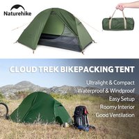 Naturehike Ultraleichtes 1-Personen-Fahrradzelt 20D Nylon Silikonbeschichtet Wasserdicht 4000mm Camping Rucksack-Wanderzelt