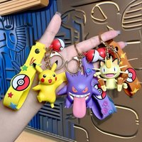 6styles Pokemon Action Figures Keychain Cute Pikachu Plusle Gengar Desktop Decoration Pvc Dolls Children Birthday Gift