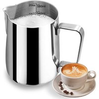 350/600/1000ml Milk Creamer Frothing Pitcher with Scale Stainless Steel Latte Cup Espresso Cups Milk Frother