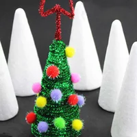 1Pcs DIY Arts Xmas Party Decor For Crafts Crafting Cake Topper Foam Cones DIY Crafts Polystyrene Forms Small Large White Foam
