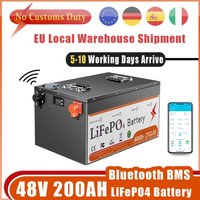 48V 50Ah 100Ah 200Ah LiFePO4 Batteriepack 51,2V Bluetooth BMS Solar-Haushaltsstromspeicher Golfcart-Wechselrichter Wohnmobil Boot Steuerfrei
