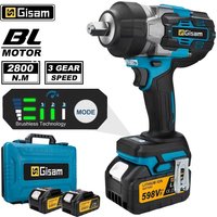 Gisam 2800N.M bezszczotkowy klucz elektryczny 1/2 cala bezprzewodowy klucz udarowy elektryczna wkrętarka wiertarka do akumulatora Makita 18V Pin