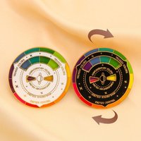 Color Wheel Spinning Color Compass Keychain Rotatable Enamel Rotable Color Palette Keychain Multicolour Metal