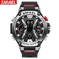 SMAEL double affichage mode montre numérique pour hommes étanche alarme LED rétro-éclairage Quartz analogique alliage cadran Sport montres homme