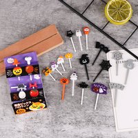 3-6pcs Halloween Christmas Cartoon Fruit Fork Children Dessert Snack Cake Food Fruit Pick Toothpic DIY Bento Lunches Party Decor