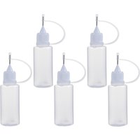 5 Pcs Plastic Squeezable Tip Applicator Bottle,Dropper Bottles with Needle Tip Caps for Eye Glue Liquid 5/10/20/30/50/100ml