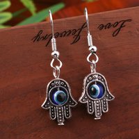 Bohemian Evil Eye Hamsa Hand Drop Earrings for Women Girl Party Holiday Jewelry Decoration