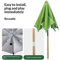 Adjustable Height Round Plant Umbrella Waterproof Outdoor Parasol Sun Protection Cover For Garden Courtyard Backyard Plants