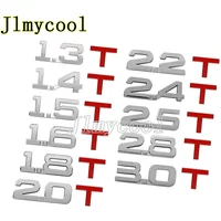 3D Metal Car Trunk Engine Displacement Emblem Badge Decal Stickers 1.3T 1.4T 1.5T 1.6T 1.8T 2.0T 2.2T 2.4T 2.5T 2.8T 3.0T Logo